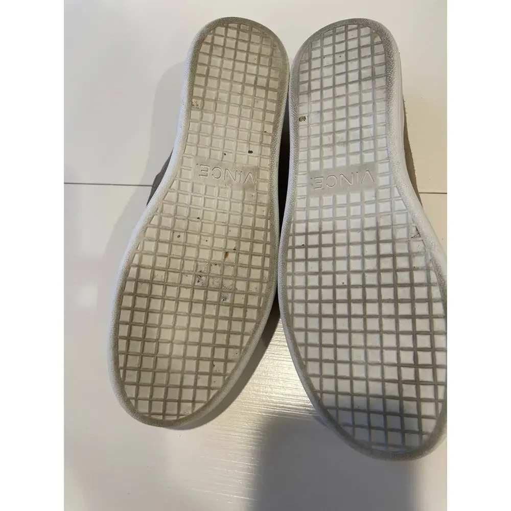 Vince Verrell Slip On Suede Mule Sneakers Sz 6.5 Low Back Tan Woodsmoke Neutral